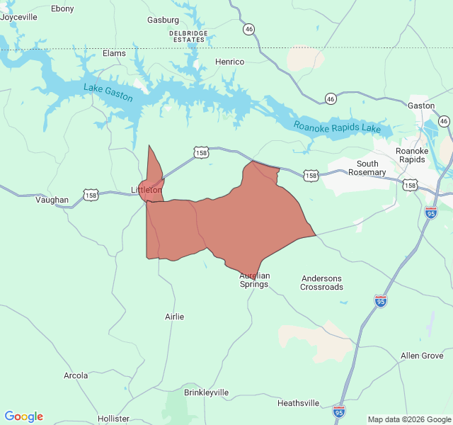 Map of septic coverage in Littleton, NC