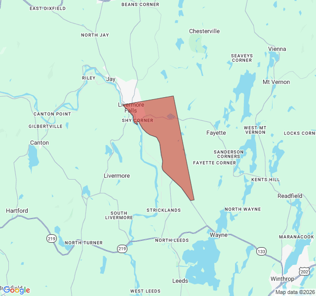 Map of septic coverage in Livermore Falls, ME