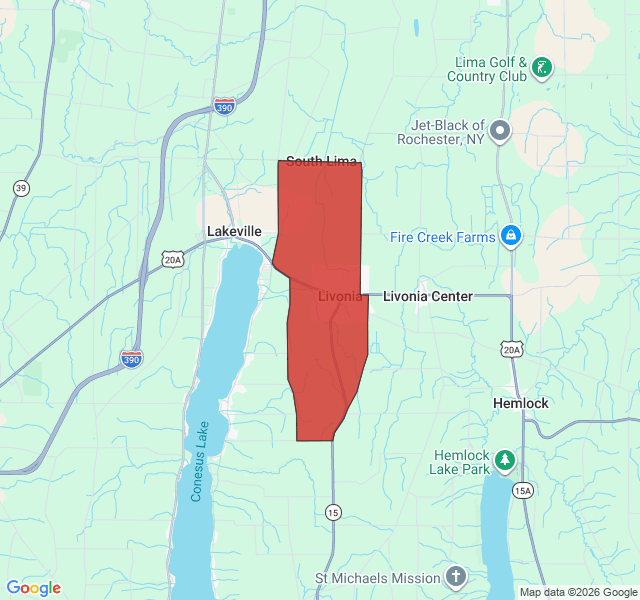 Map of septic coverage in Livonia, NY