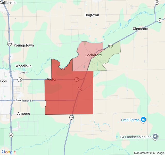 Map of septic coverage in Lockeford, CA