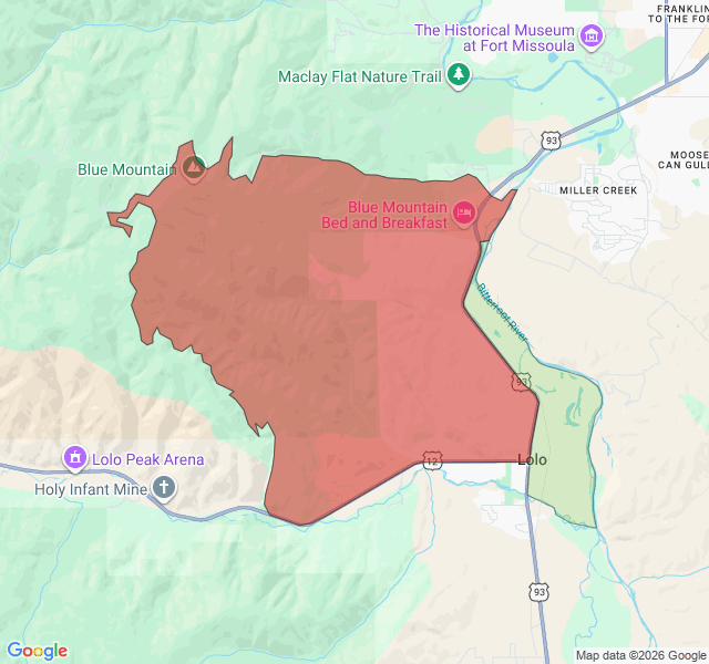 Map of septic coverage in Lolo, MT