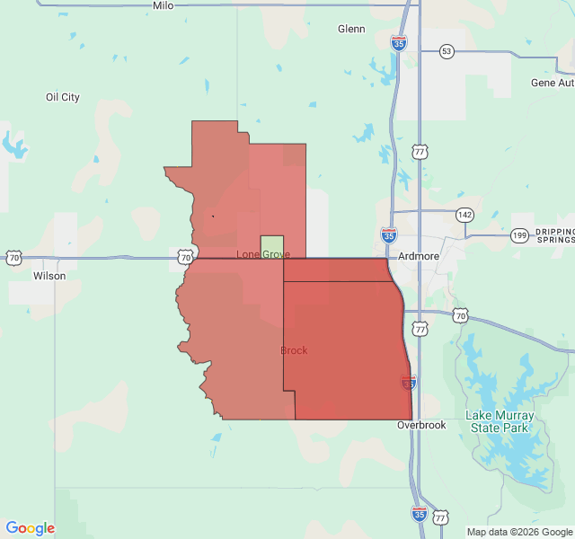 Map of septic coverage in Lone Grove, OK
