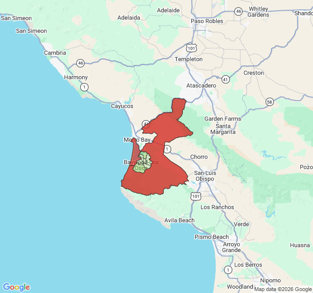 Map of septic coverage in Los Osos, CA