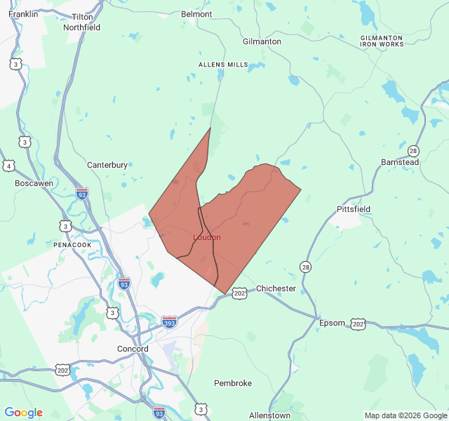 Map of septic coverage in Loudon, NH