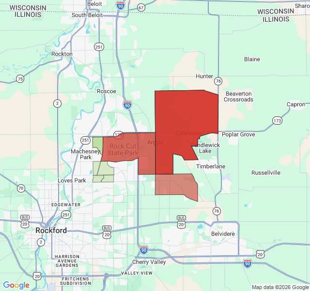 Map of septic coverage in Loves Park, IL
