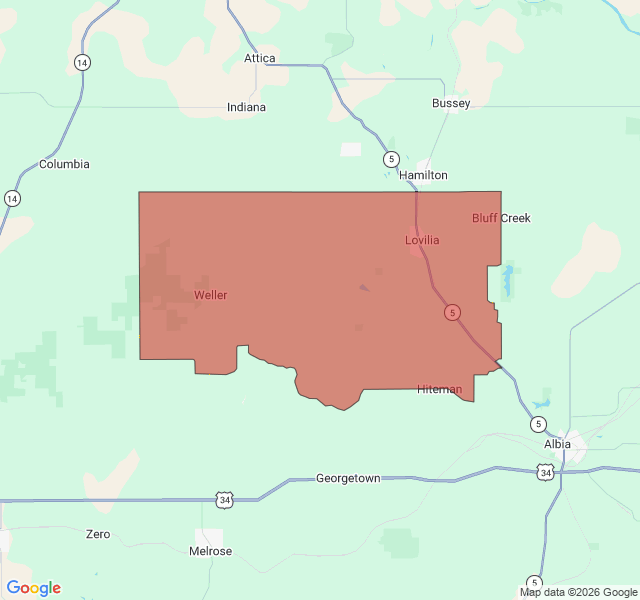 Map of septic coverage in Lovilia, IA