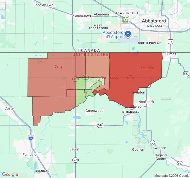 Map of septic coverage in Lynden, WA