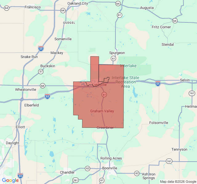 Map of septic coverage in Lynnville, IN