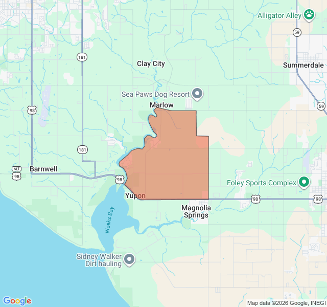 Map of septic coverage in Magnolia Springs, AL