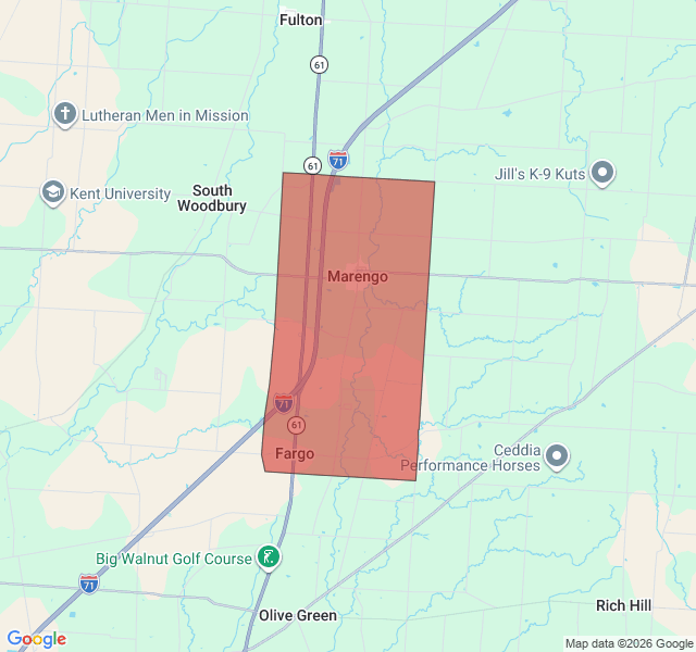 Map of septic coverage in Marengo, OH
