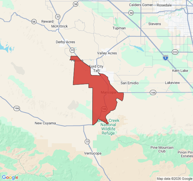 Map of septic coverage in Maricopa, CA
