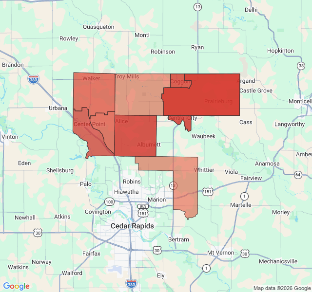 Map of septic coverage in Marion, IA