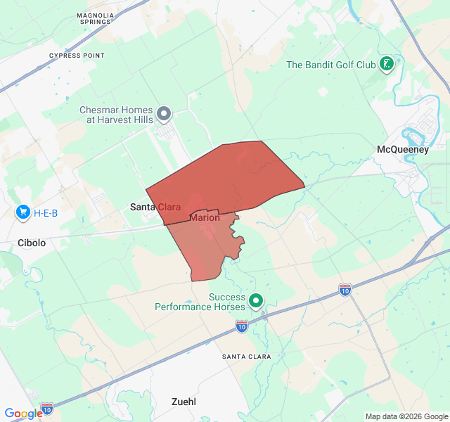 Map of septic coverage in Marion, TX