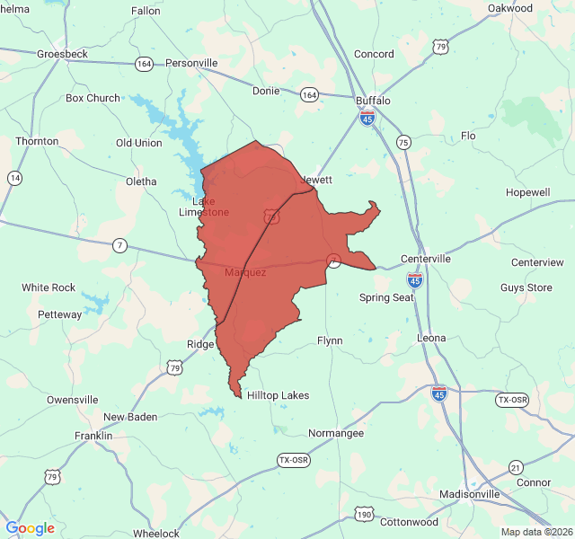 Map of septic coverage in Marquez, TX