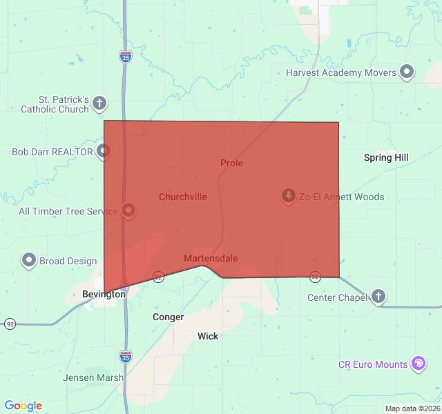 Map of septic coverage in Martensdale, IA