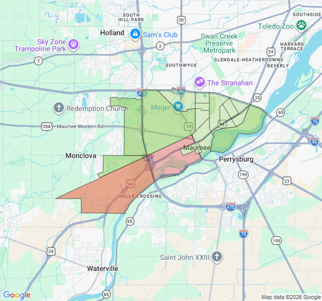 Map of septic coverage in Maumee, OH