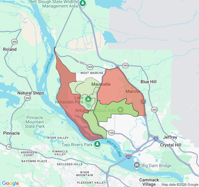 Map of septic coverage in Maumelle, AR