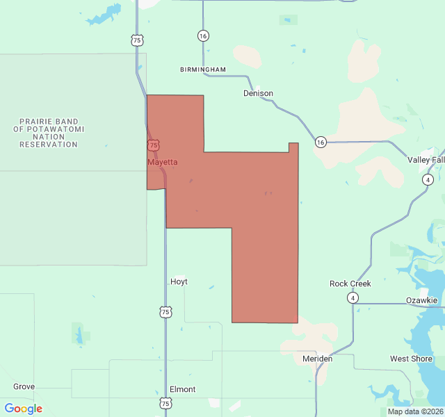 Map of septic coverage in Mayetta, KS