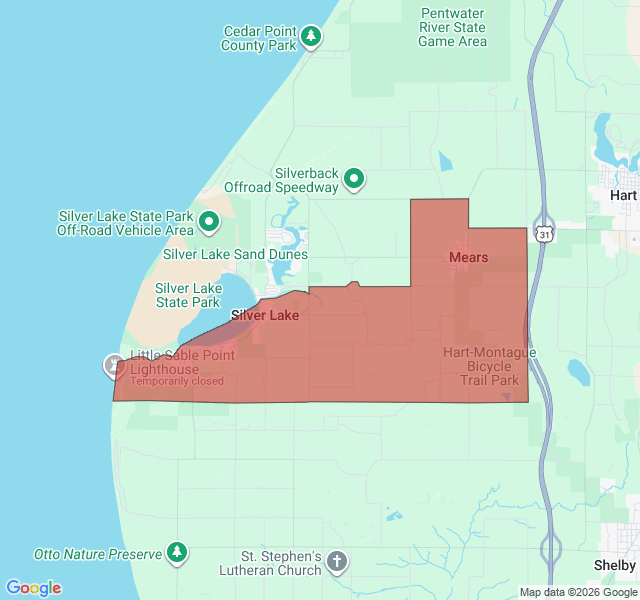 Map of septic coverage in Mears, MI