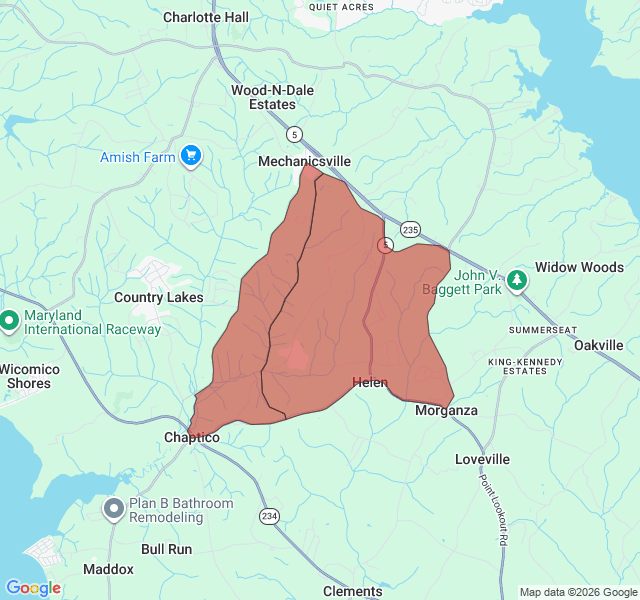 Map of septic coverage in Mechanicsville, MD