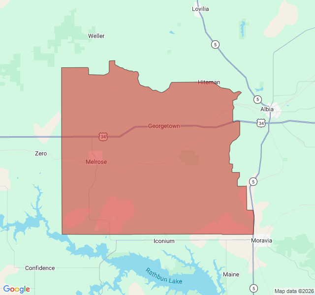 Map of septic coverage in Melrose, IA