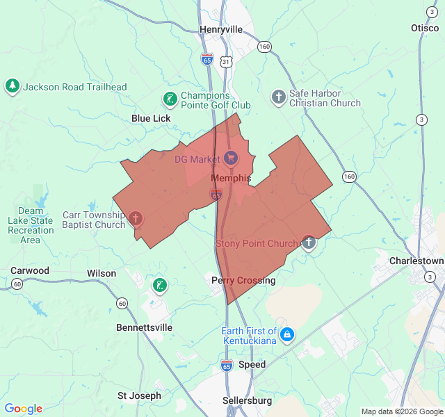 Map of septic coverage in Memphis, IN