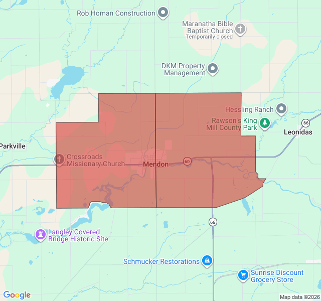 Map of septic coverage in Mendon, MI