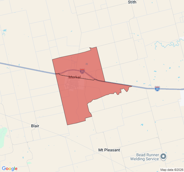 Map of septic coverage in Merkel, TX