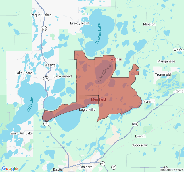 Map of septic coverage in Merrifield, MN