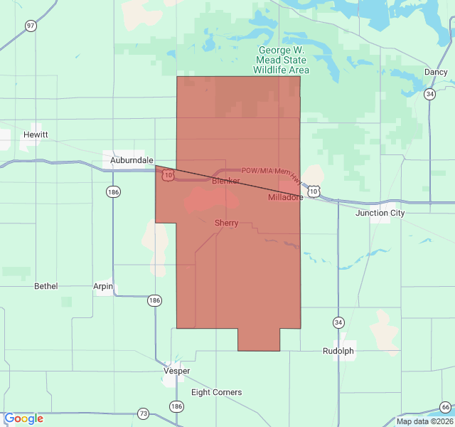 Map of septic coverage in Milladore, WI