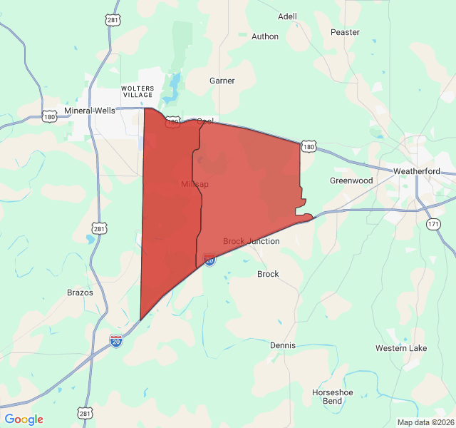 Map of septic coverage in Millsap, TX