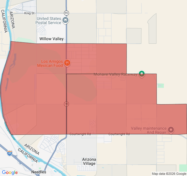 Map of septic coverage in Mohave Valley, AZ