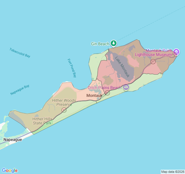 Map of septic coverage in Montauk, NY
