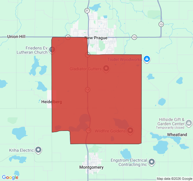 Map of septic coverage in Montgomery, MN