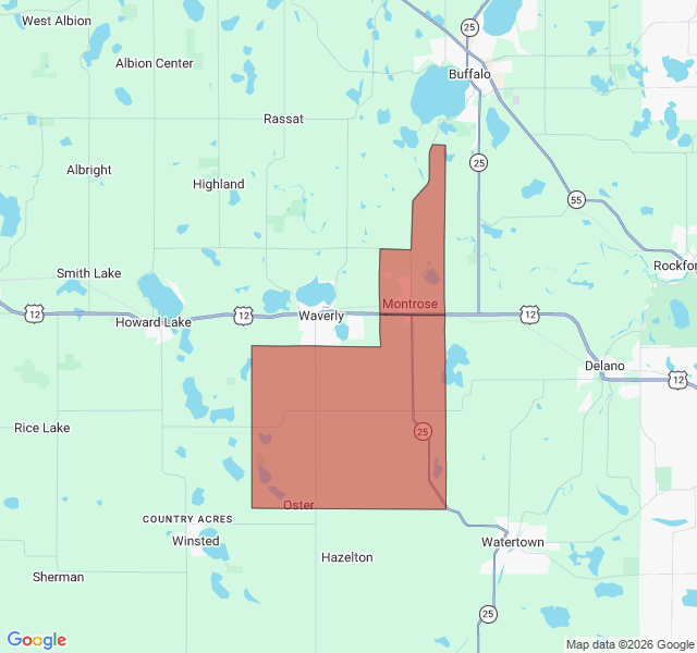 Map of septic coverage in Montrose, MN