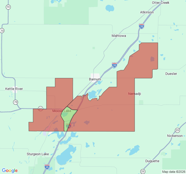 Map of septic coverage in Moose Lake, MN