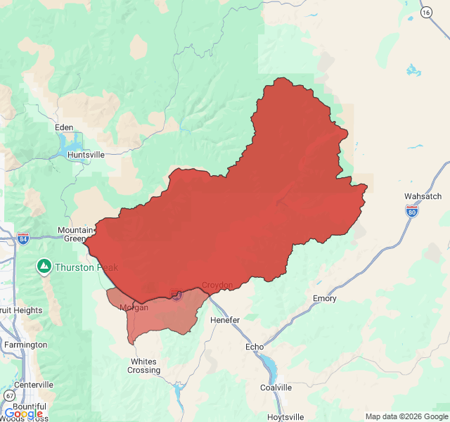 Map of septic coverage in Morgan, UT