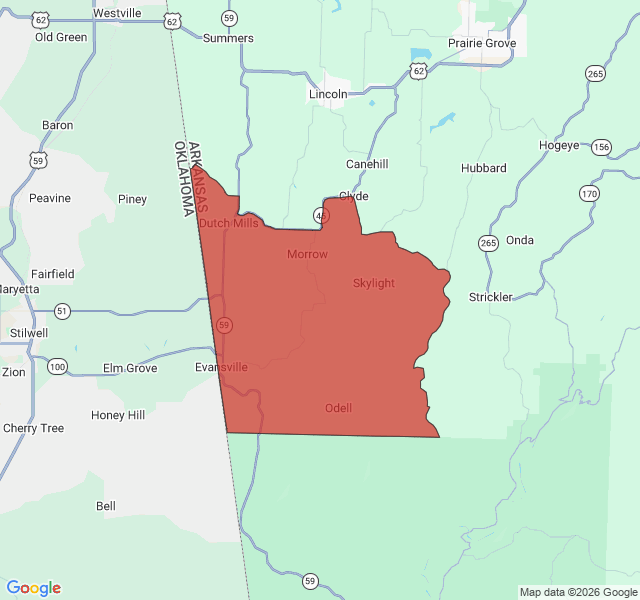 Map of septic coverage in Morrow, AR