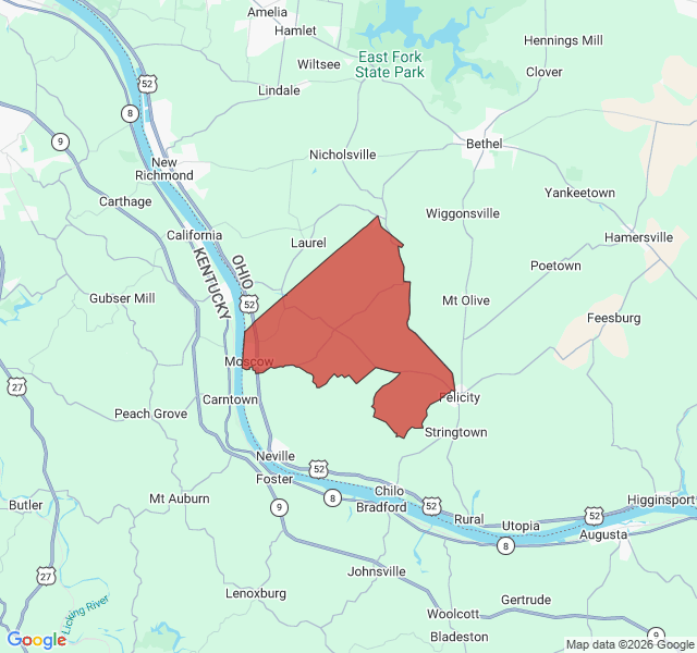 Map of septic coverage in Moscow, OH