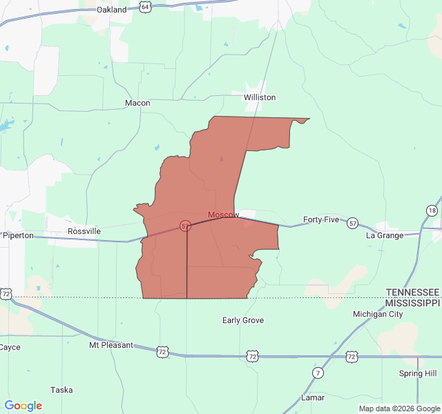 Map of septic coverage in Moscow, TN