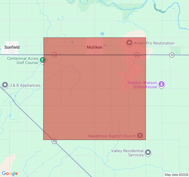 Map of septic coverage in Mulliken, MI