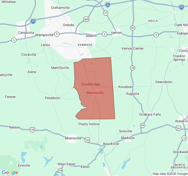 Map of septic coverage in Munnsville, NY