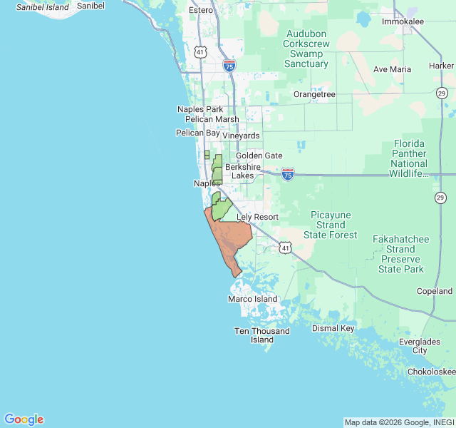 Map of septic coverage in Naples, FL