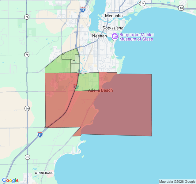 Map of septic coverage in Neenah, WI
