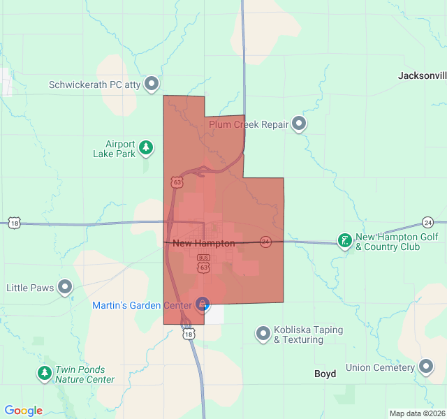 Map of septic coverage in New Hampton, IA