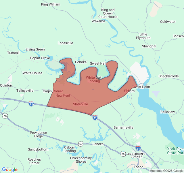 Map of septic coverage in New Kent, VA