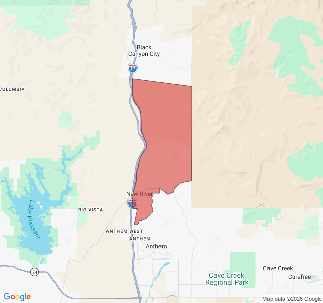 Map of septic coverage in New River, AZ