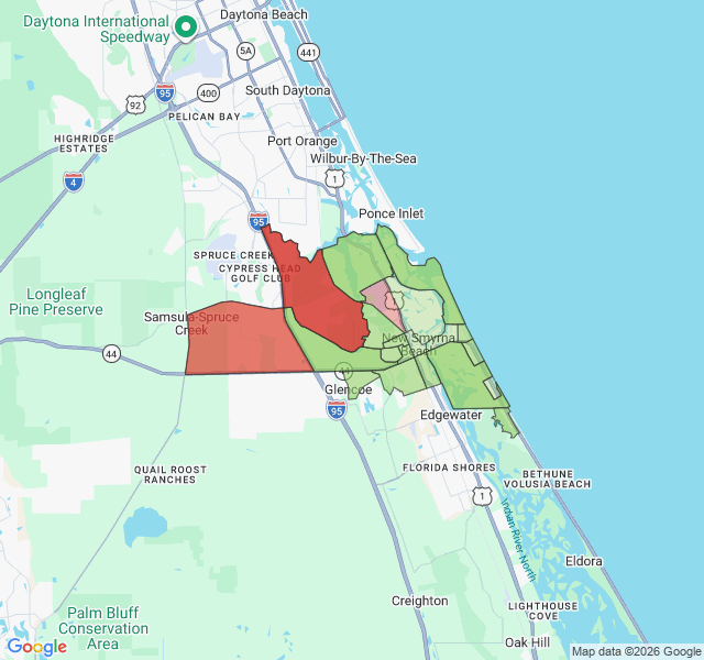 Map of septic coverage in New Smyrna Beach, FL