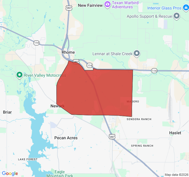Map of septic coverage in Newark, TX