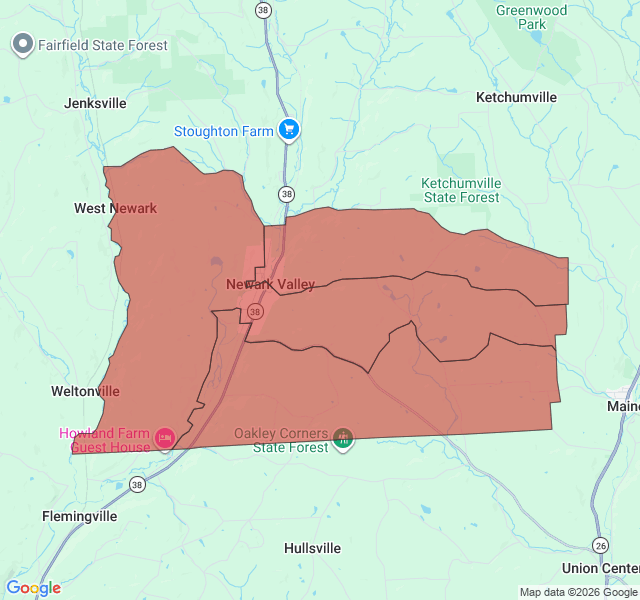 Map of septic coverage in Newark Valley, NY